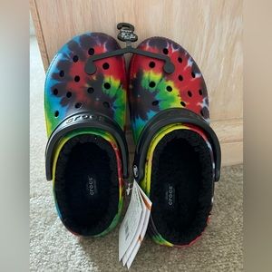 Fur lined crocs (rainbow)